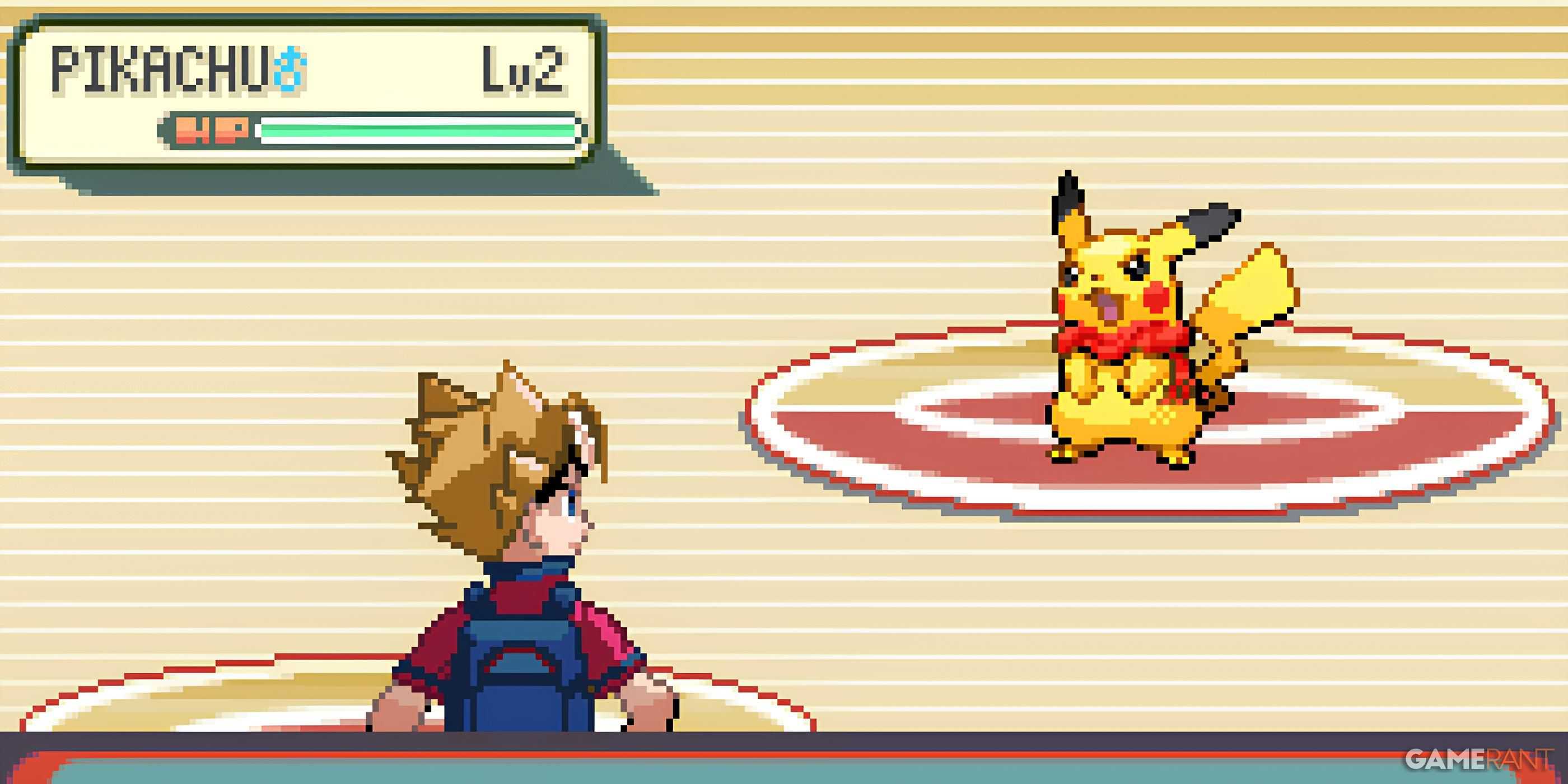 Lutando contra Pikachu em Pokemon Glazed