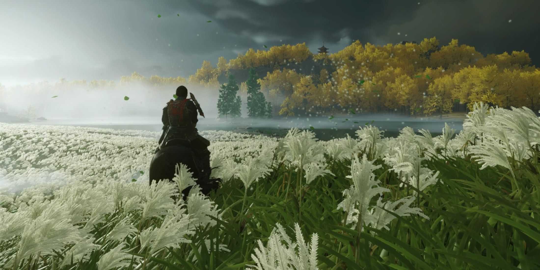 Ghost of Tsushima Riding Through a Field