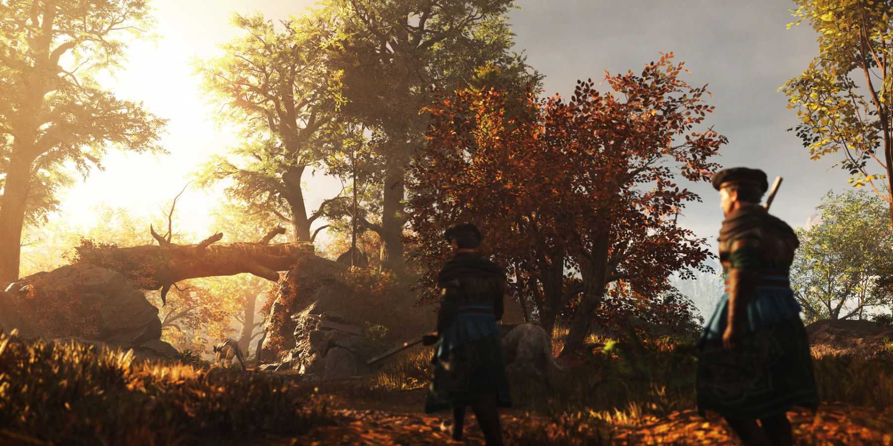 greedfall art characters in sunny field