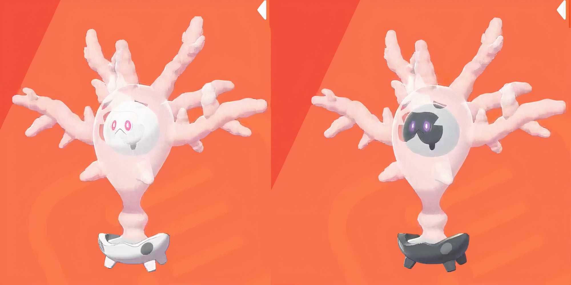 Cursola e Cursola brilhantes em Pokemon Sword & Shield