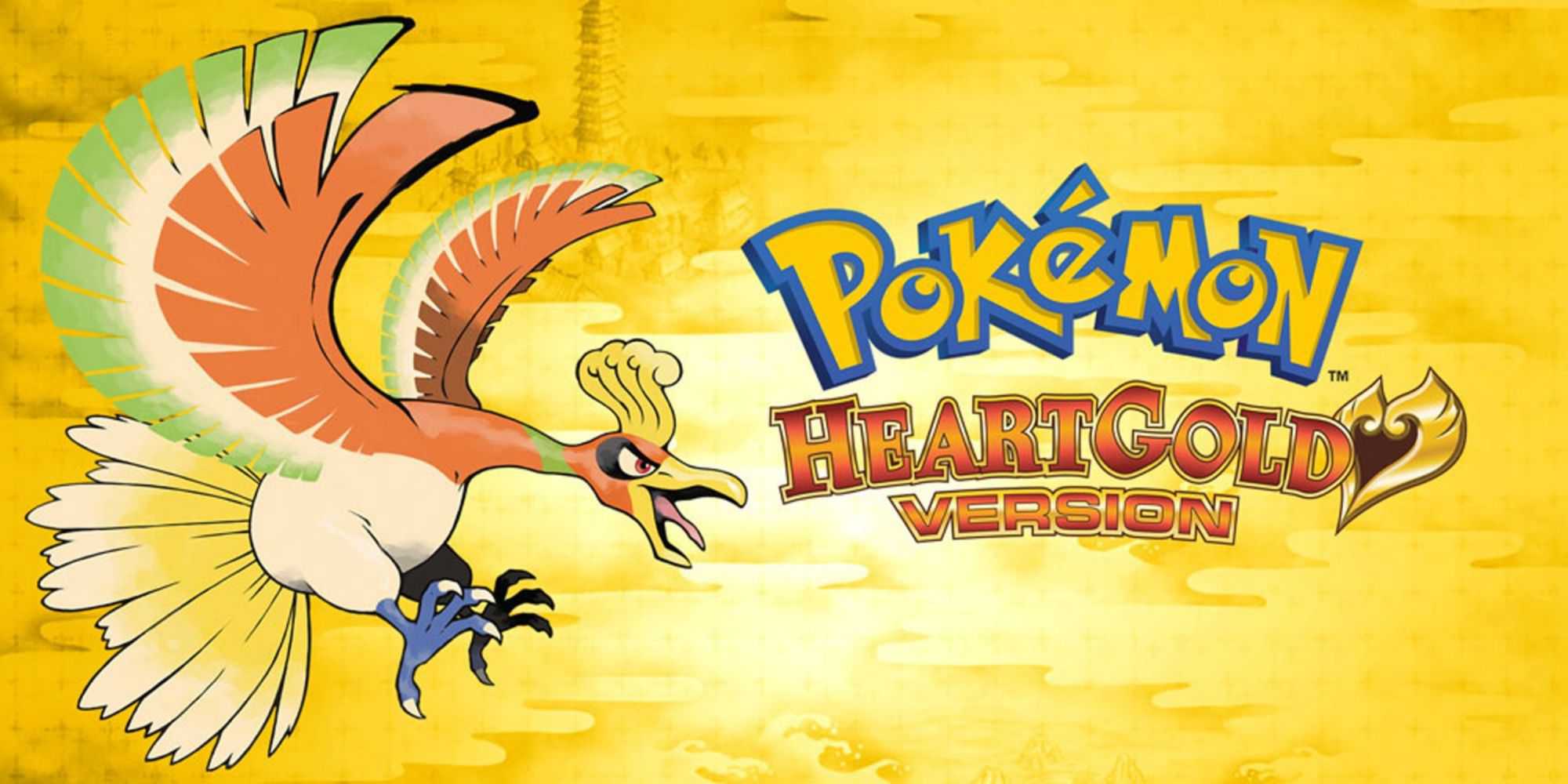 Arte promocional com Ho-Oh em Pokemon HeartGold