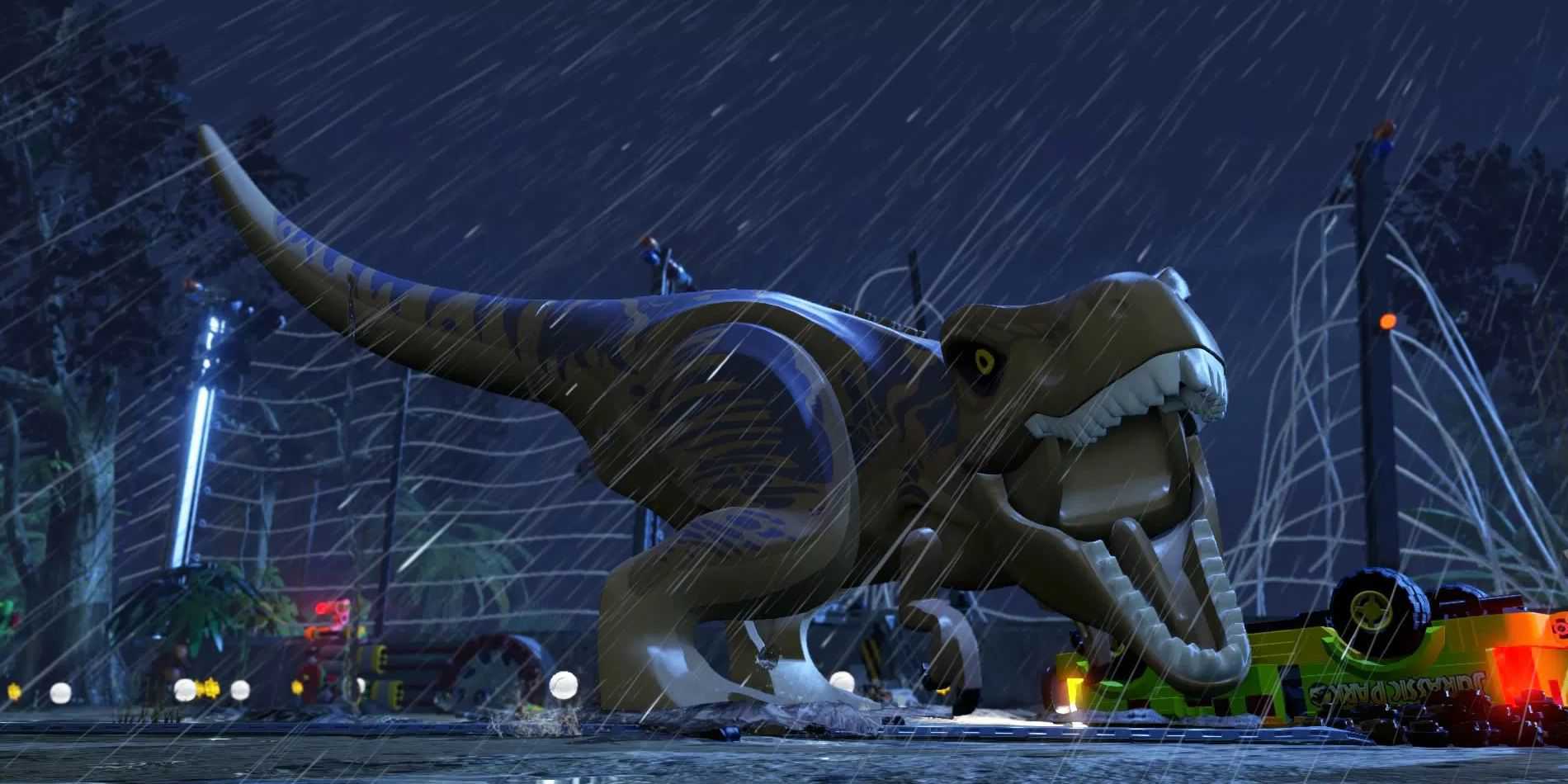 The T rex attack in Lego Jurassic World