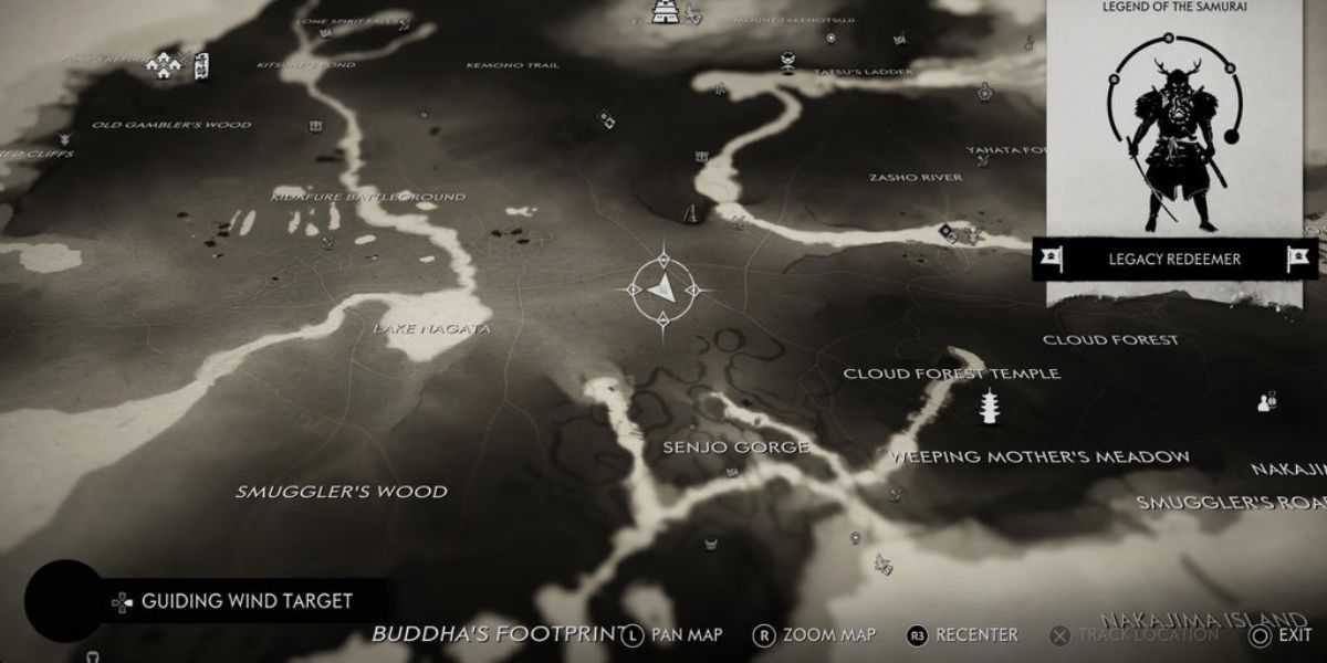 Localização do mapa do Ghost of Tsushima Heal the Land Unwritten Tale