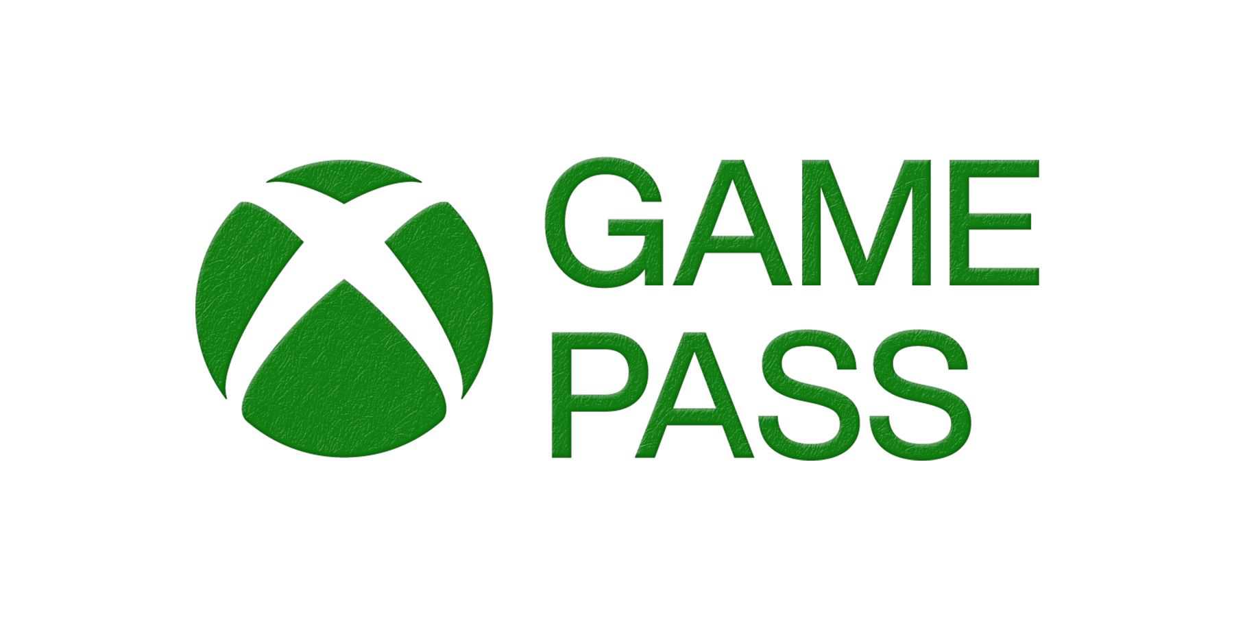 Xbox Game Pass logotipo com textura verde resumido e fundo branco