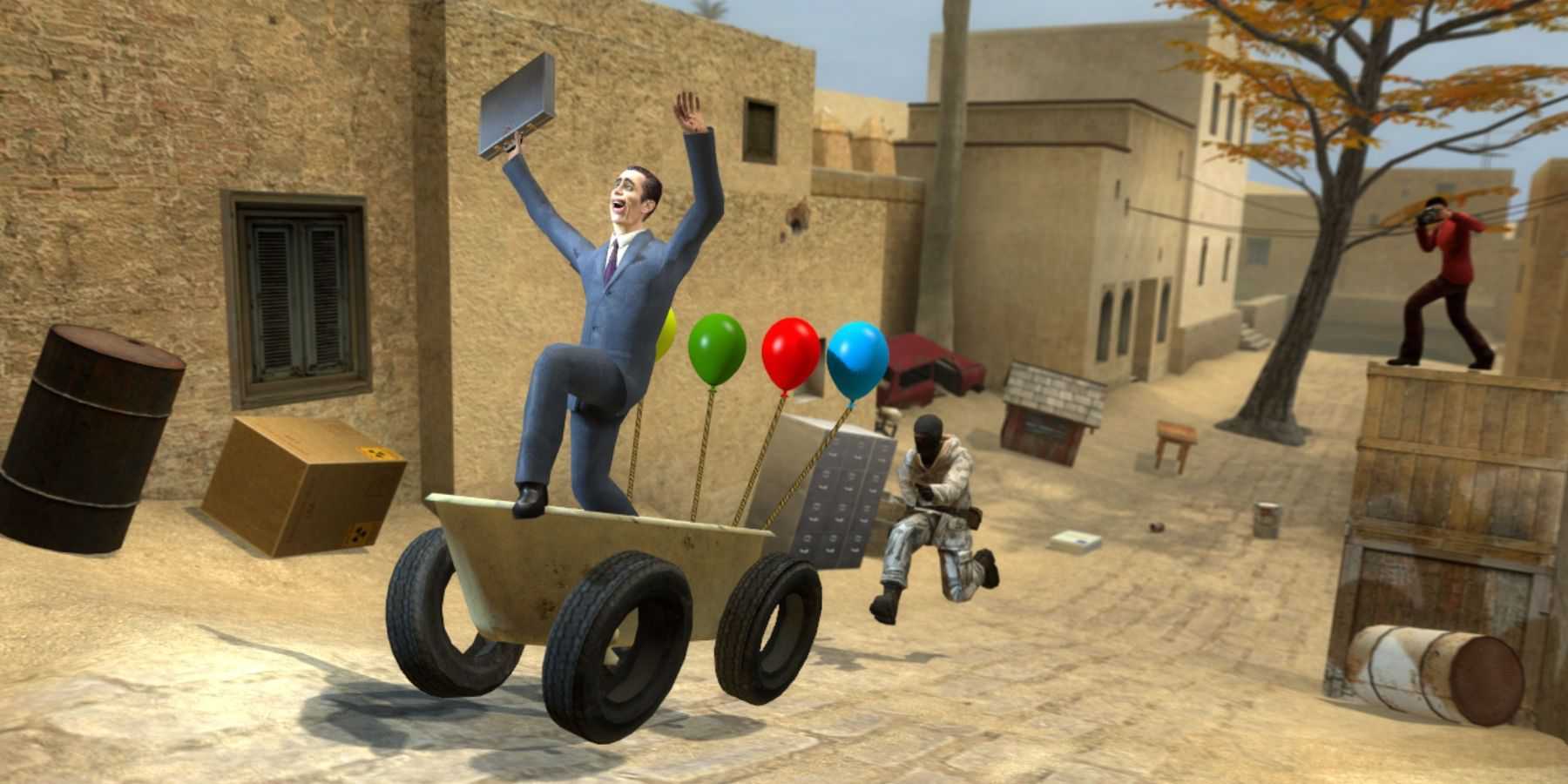 Sprites from various Half-Life games doing zany antics in Garry's Mod