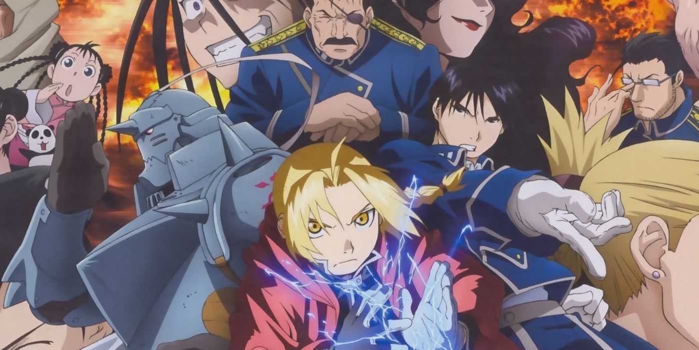 Fullmetal Alchemist Brotherhood Edward e Al Elrich com a tripulação