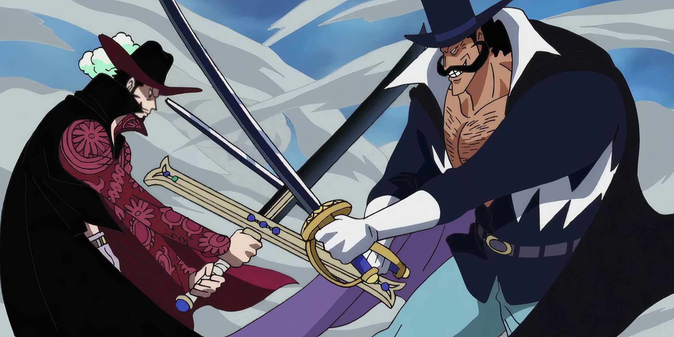 One Piece Dracule Mihawk Yoru Against Vista Marineford