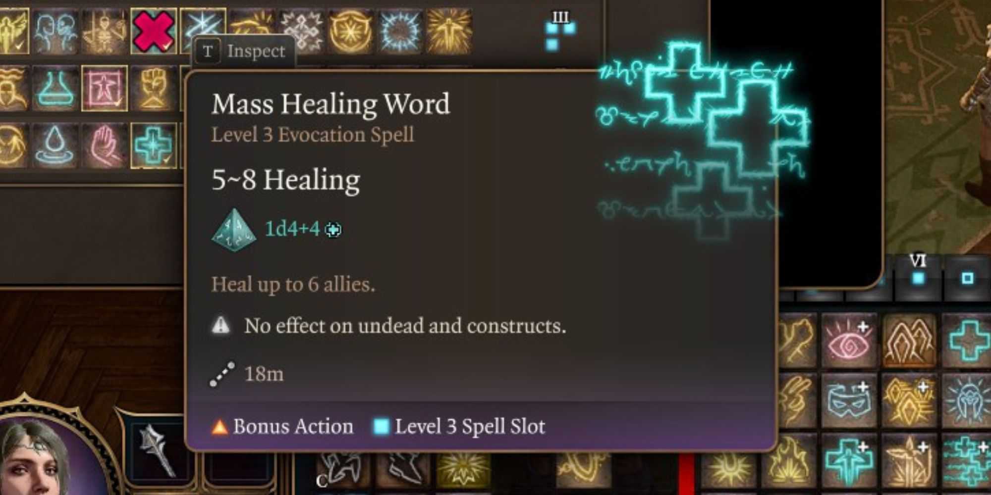 O feitiço Mass Healing Word em Baldur's Gate 3