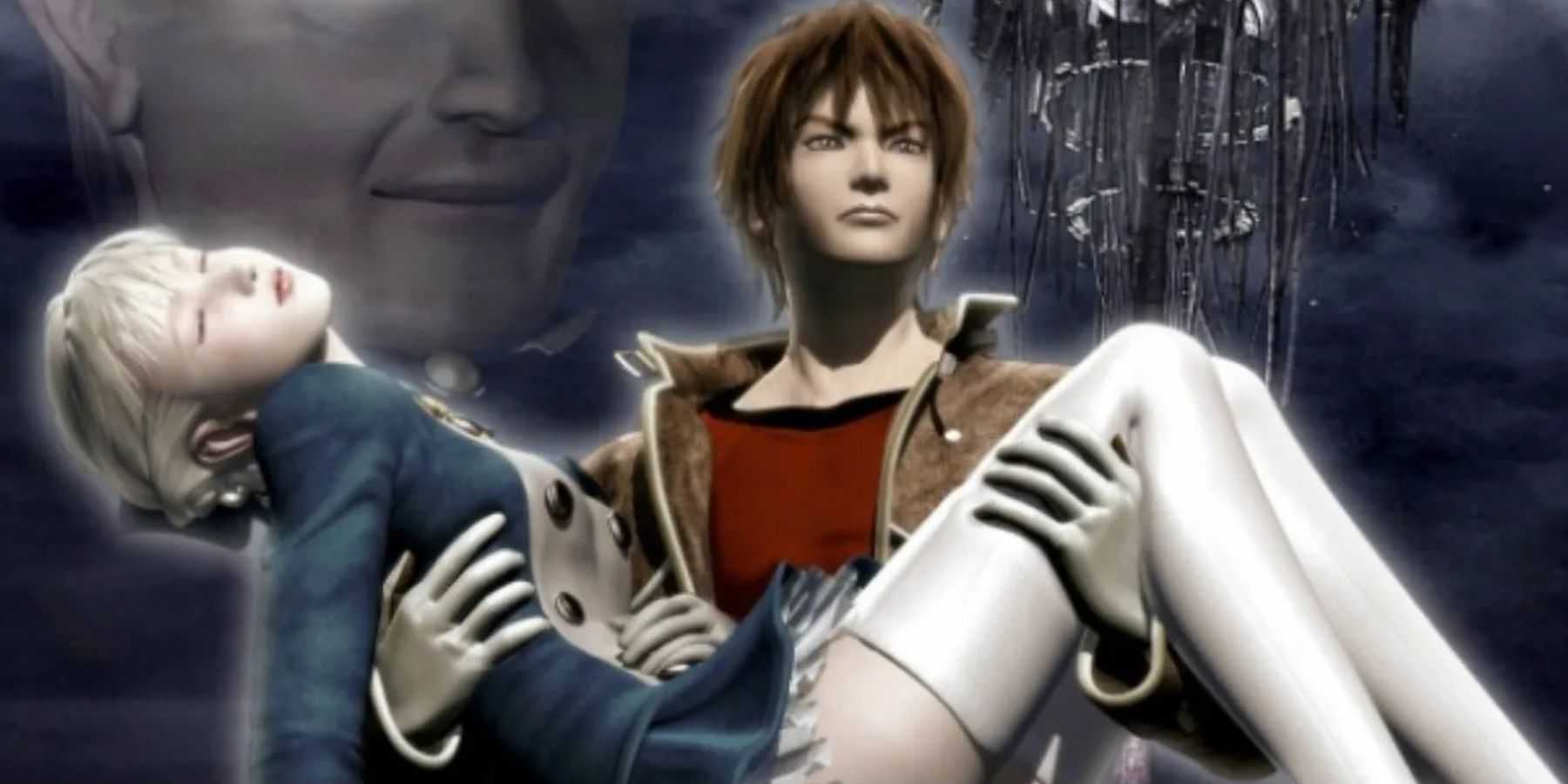 Shadow Hearts protagonist Yuri carrying Alice