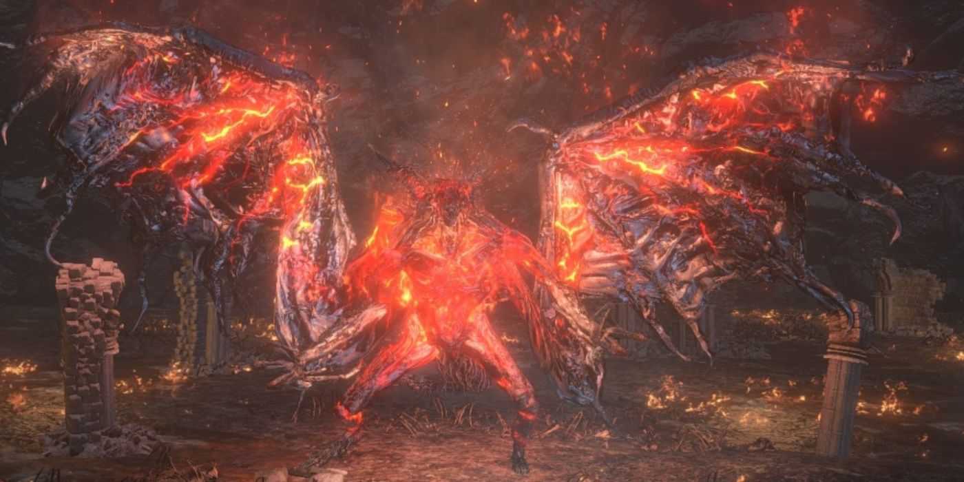 Dark Souls 3 Demon Prince spreading his wings