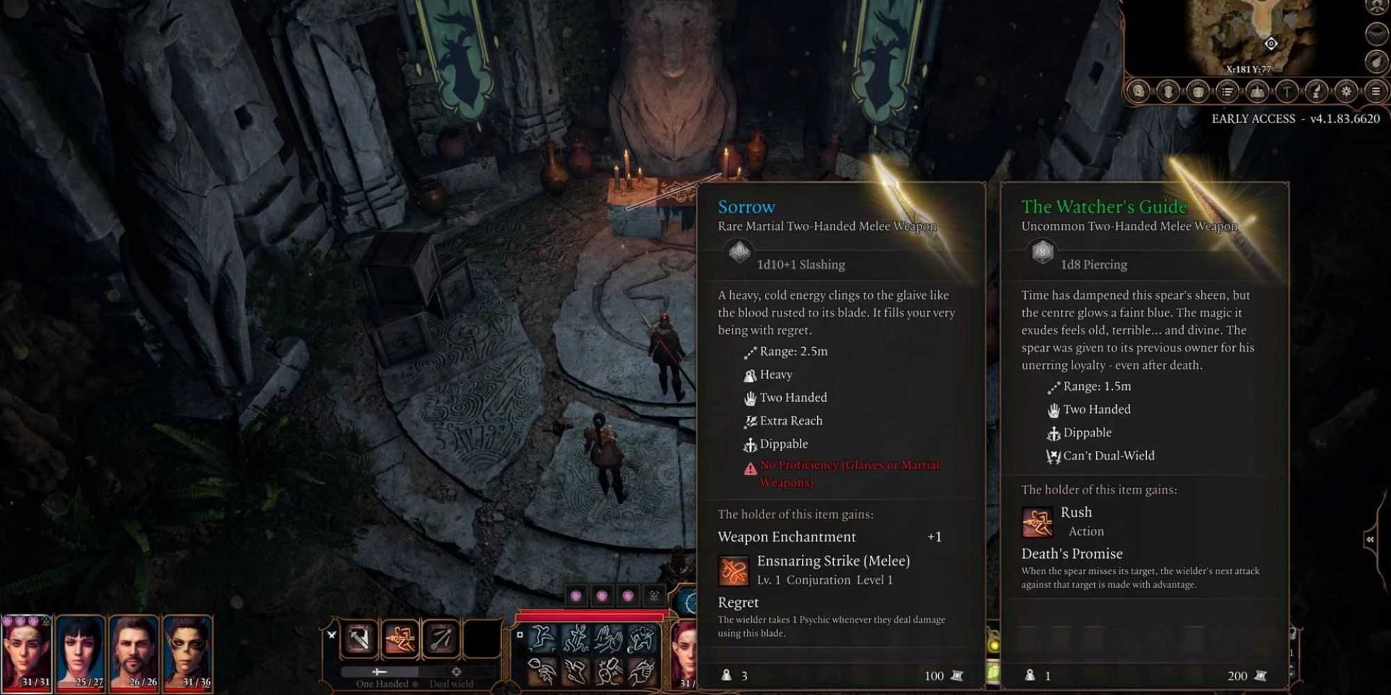 A arma do Guia do Observador e a arma da Tristeza em Baldur's Gate 3