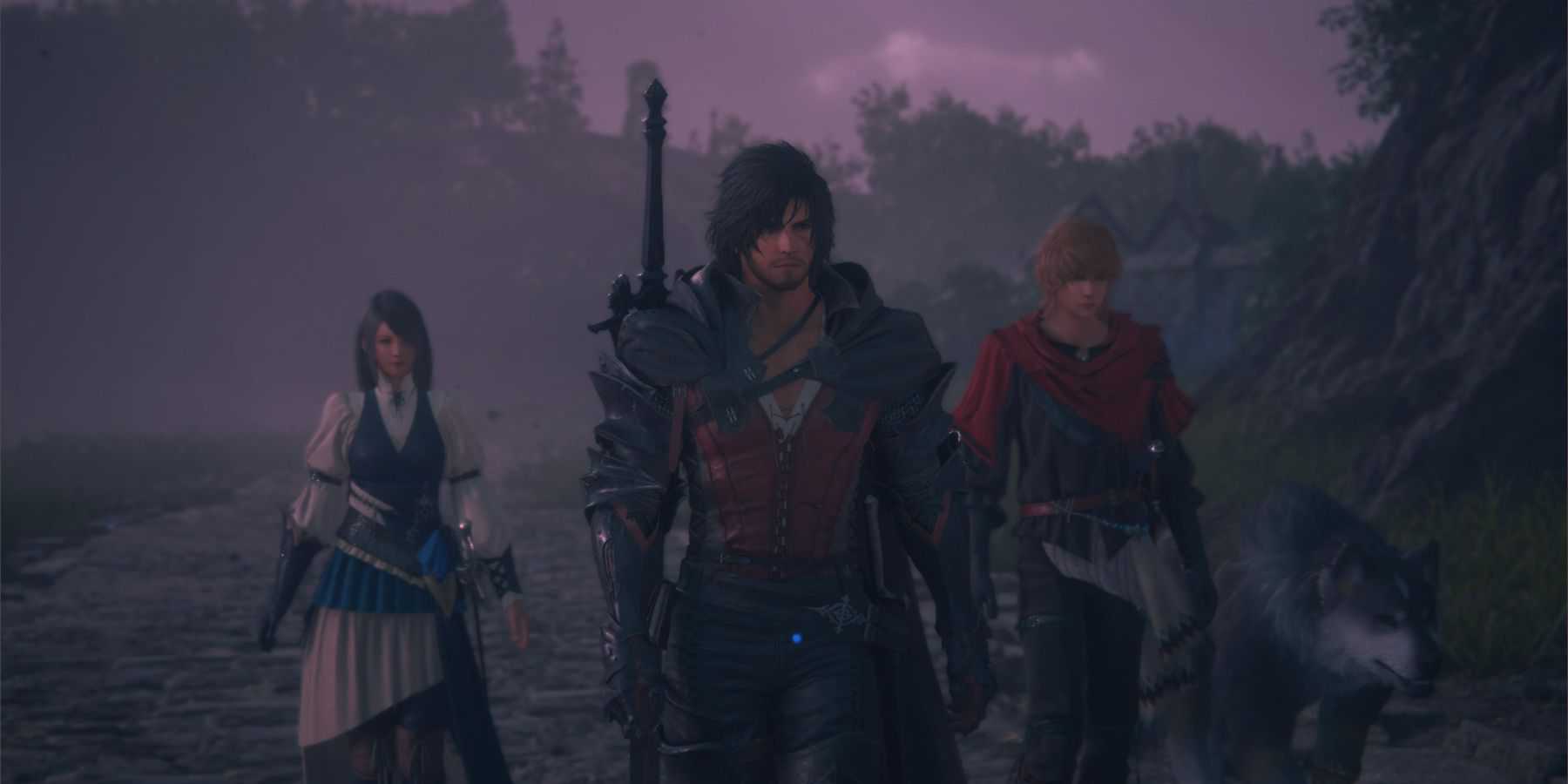 Final Fantasy 16 - Clive, Jill, Joshua, and Torgil arrive at Port Isolde