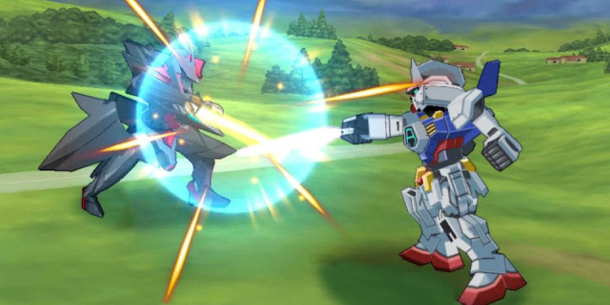 Lutando uma batalha em Mobile Suit Gundam AGE