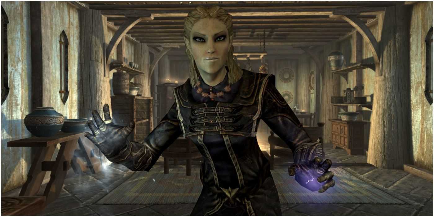 Skyrim Altmer High Elf Mage descobre itens escondidos em Skyrim