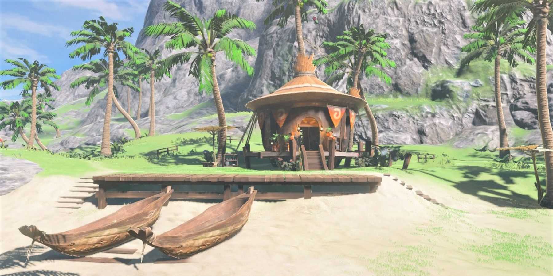 Uma cabana na Vila Lurelin de The Legend of Zelda: Breath of the Wild.