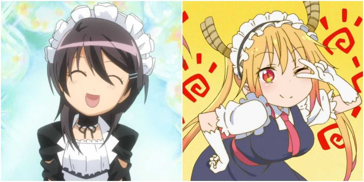 on the left is Misaki Ayuzawa from maid sama and on the right is tohru from Miss Kobayashi's Dragon Maid 