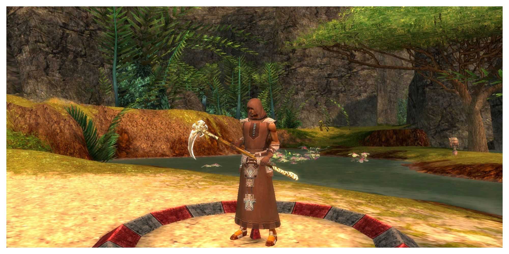 Guild Wars 1 dervish holding a scythe