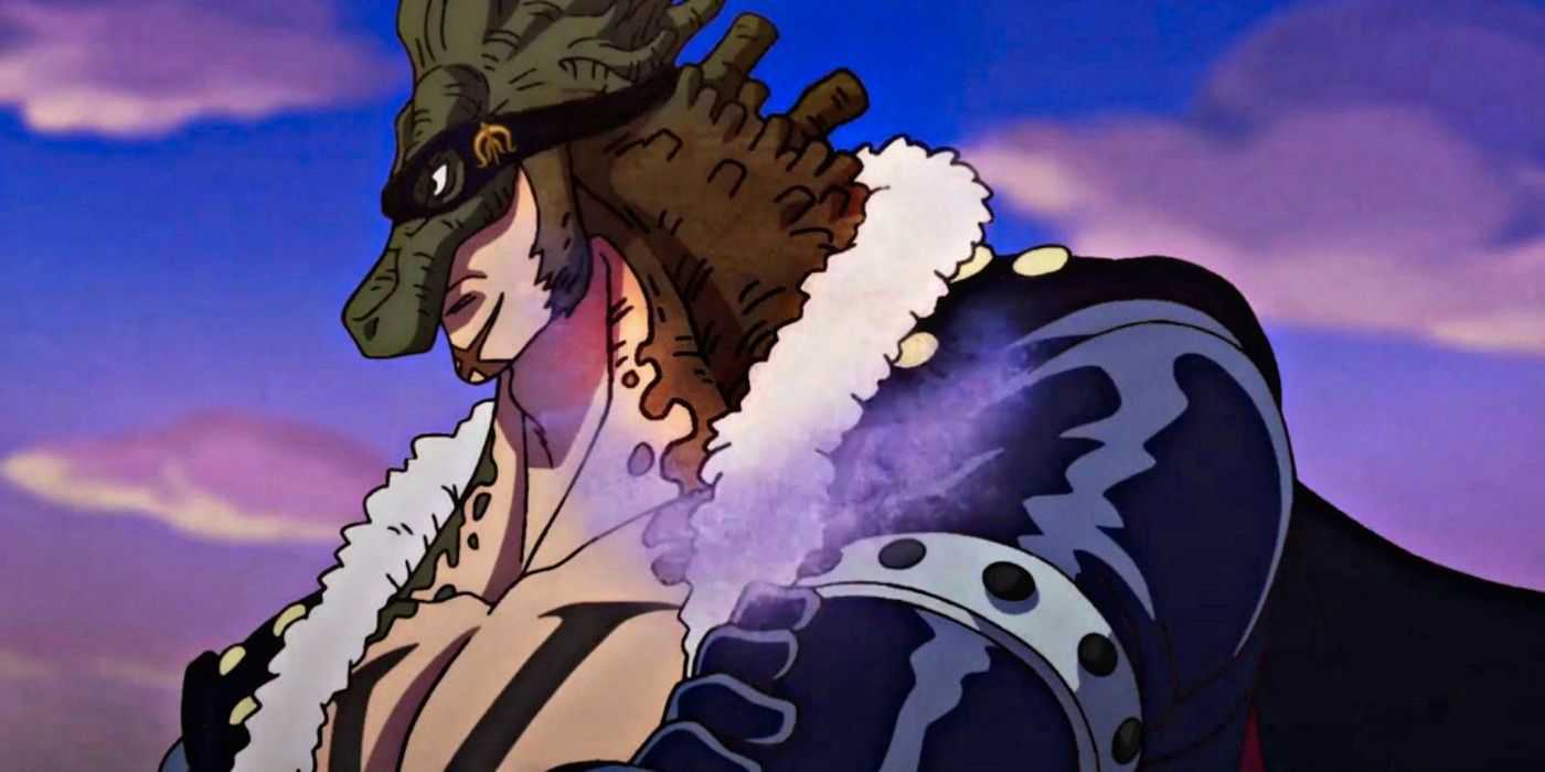 X-Drake em sua forma híbrida de Allosaurus em One Piece