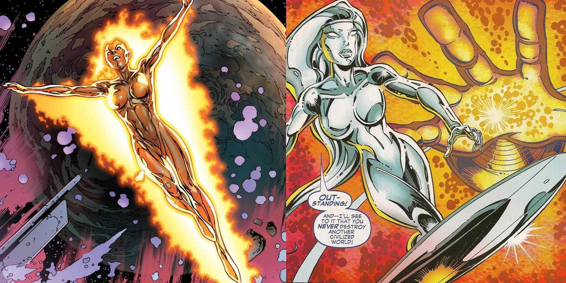 Os personagens de quadrinhos da Marvel, Nova e Juno, o último dos quais é um Surfista Prateado, ao contrário do outro herói da Marvel conhecido como Juno