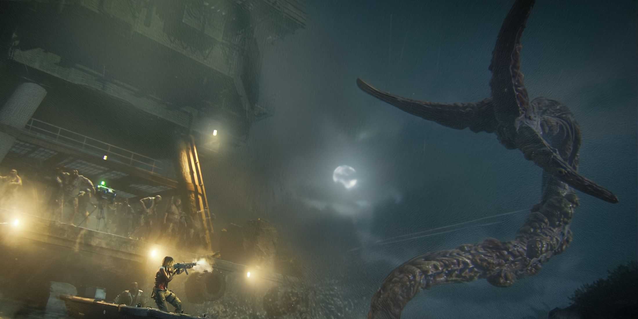 Kraken-like monster's tentacle shown in Call of Duty Black Ops 6 Zombies Terminus Map