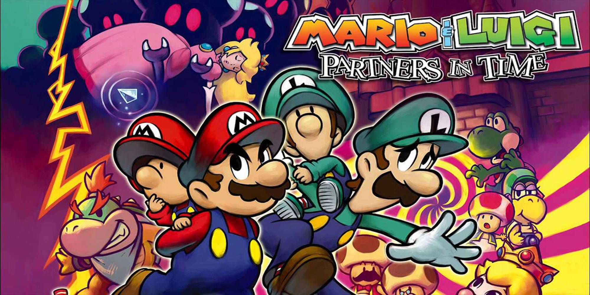 Arte promocional com personagens de Mario & Luigi Partners in Time