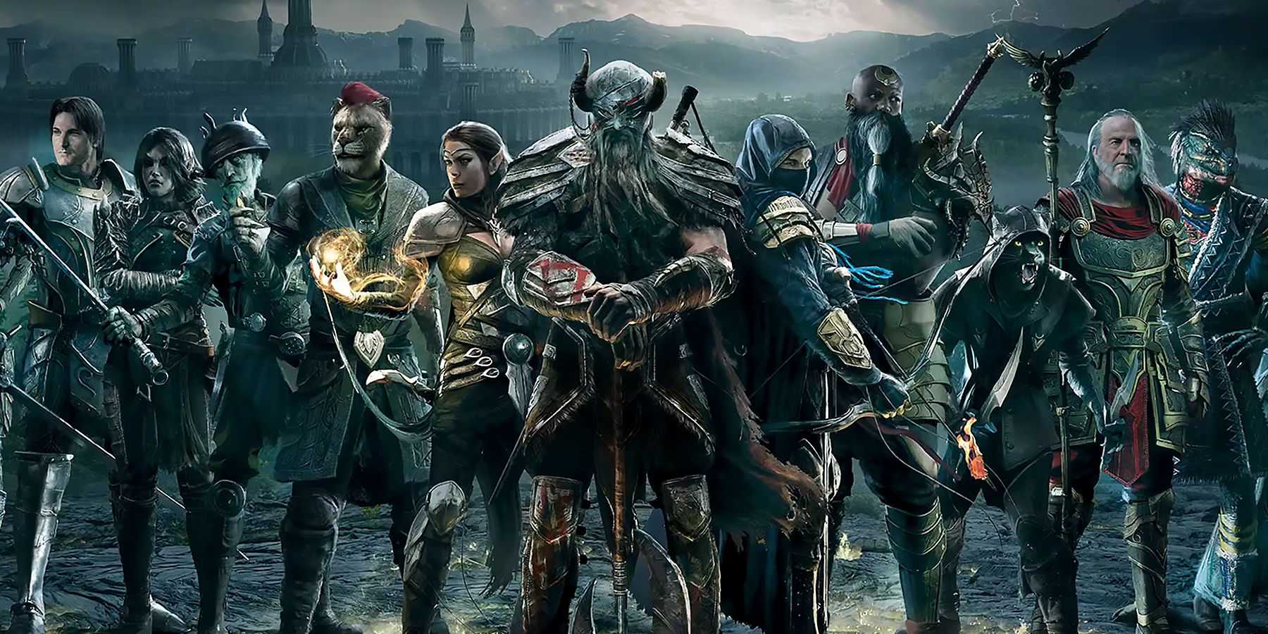 An army of different classes from The Elder Scrolls Online