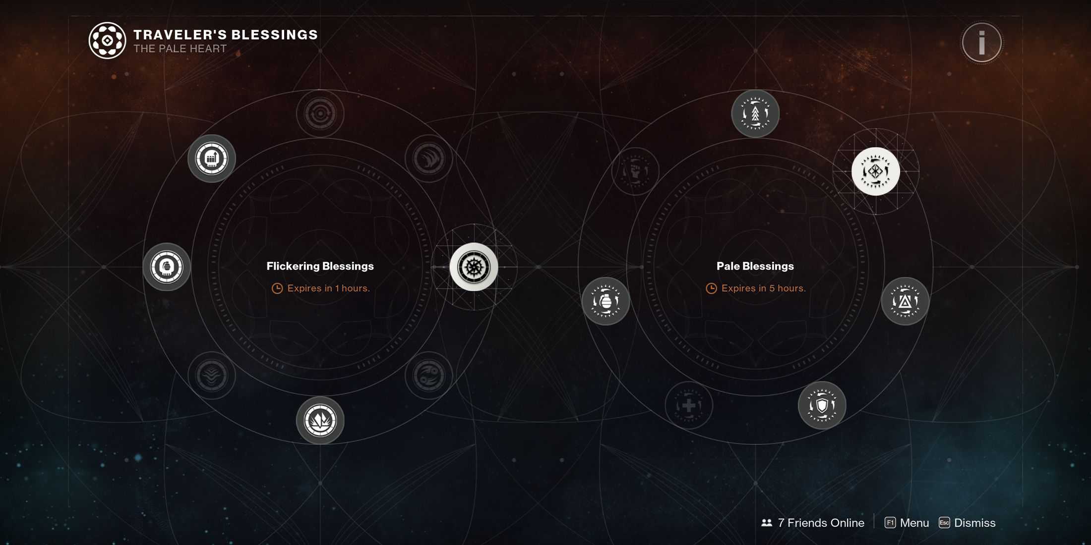 Traveler's Blessings screen in Destiny 2 The Final Shape