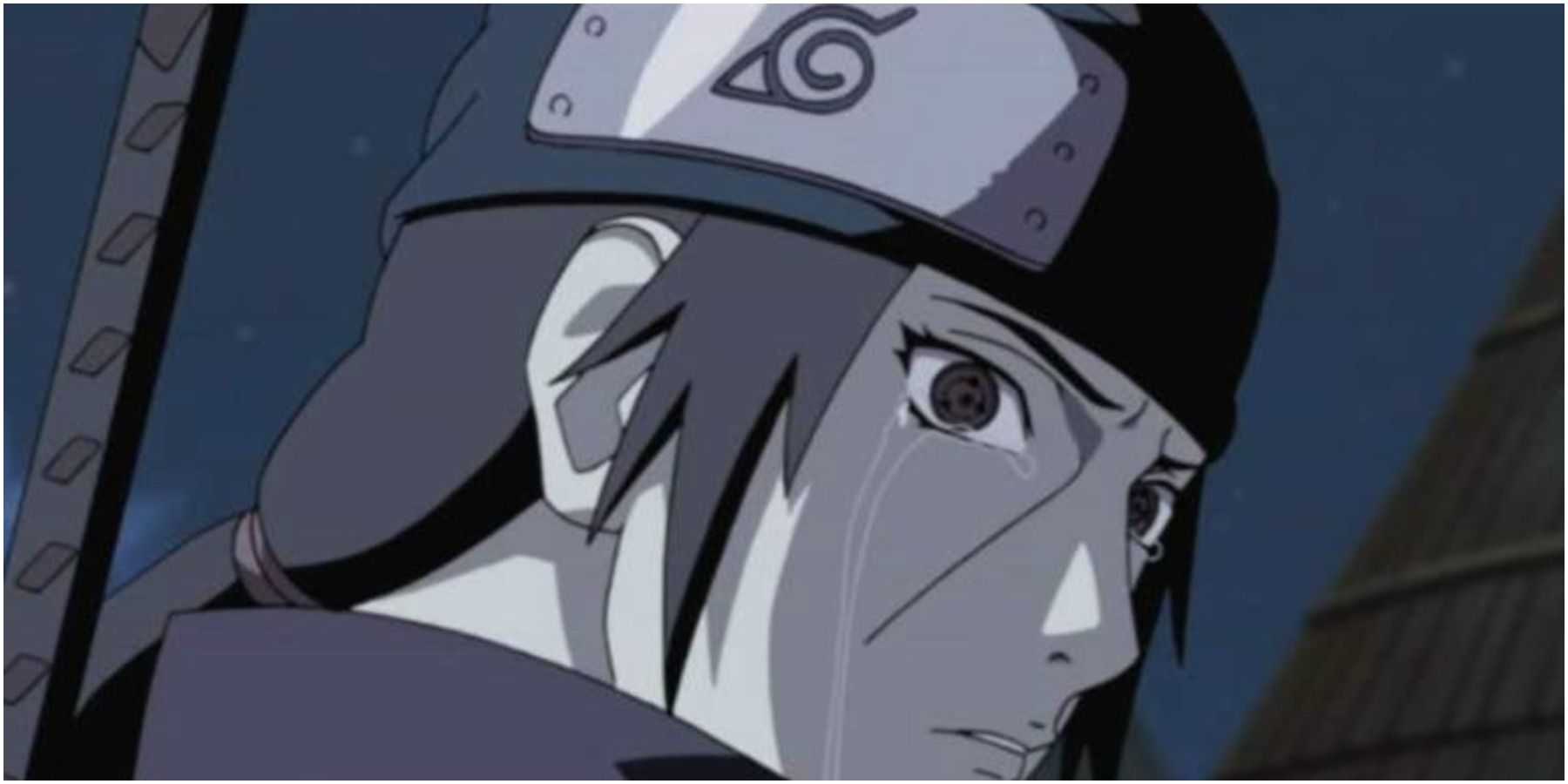 Itachi chorando pelo massacre dos Uchiha em Naruto