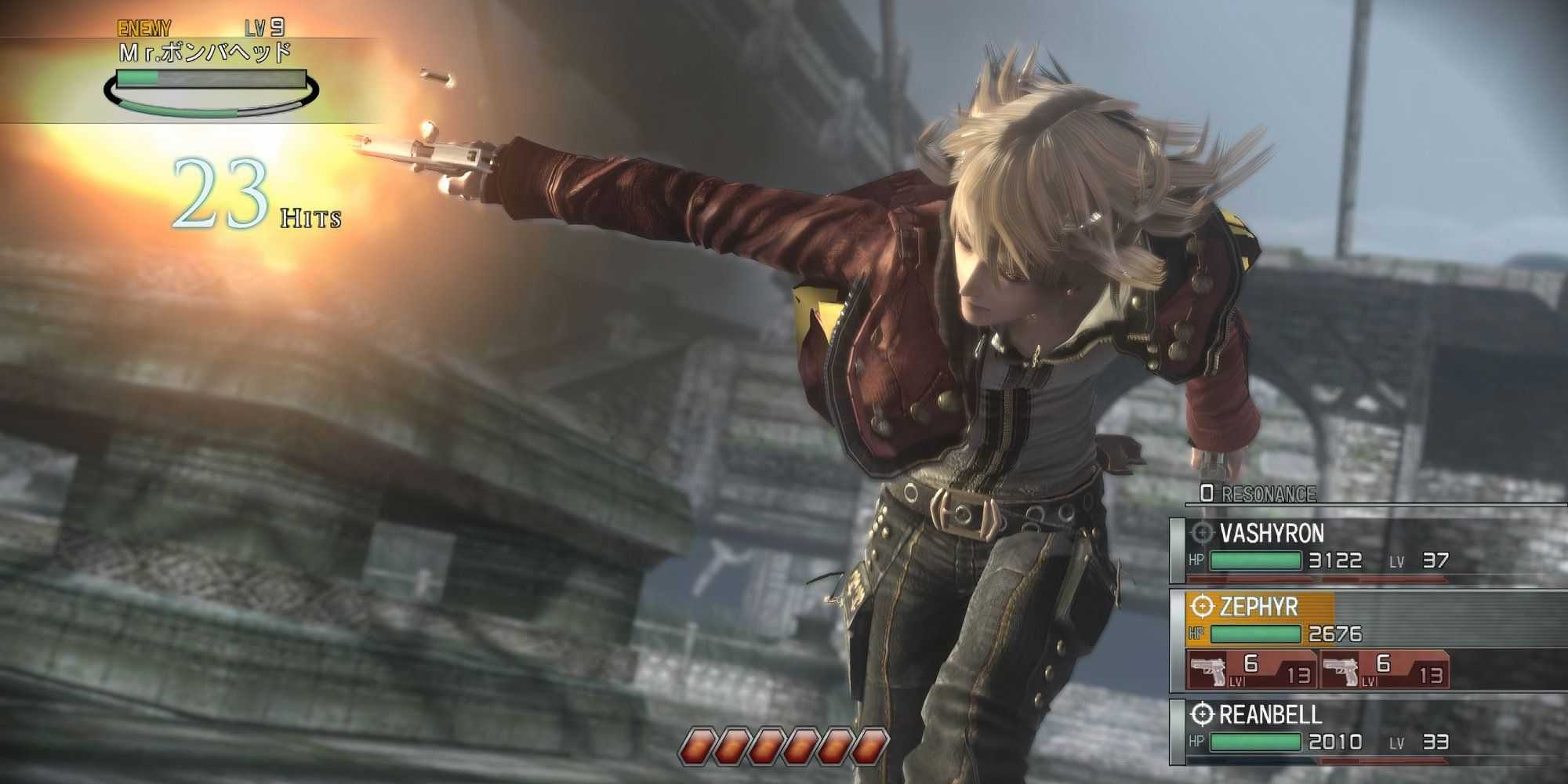 Shooting in battle as Zephyr in Resonance Of Fate