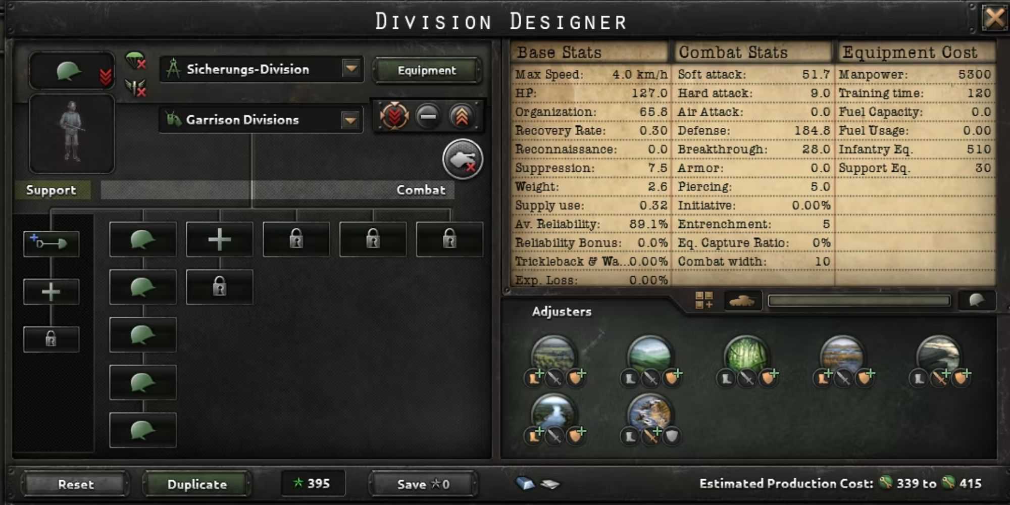 Hearts of Iron 4 Modelo de Divisão de Infantaria de 10 Larguras