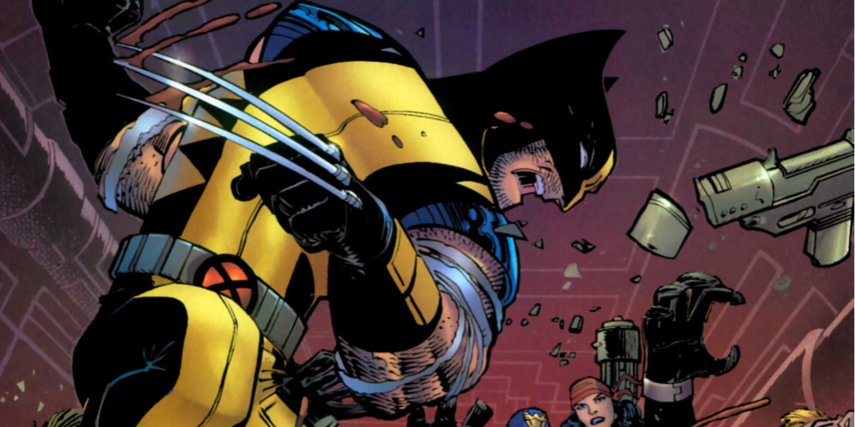 wolverine fighting soldiers