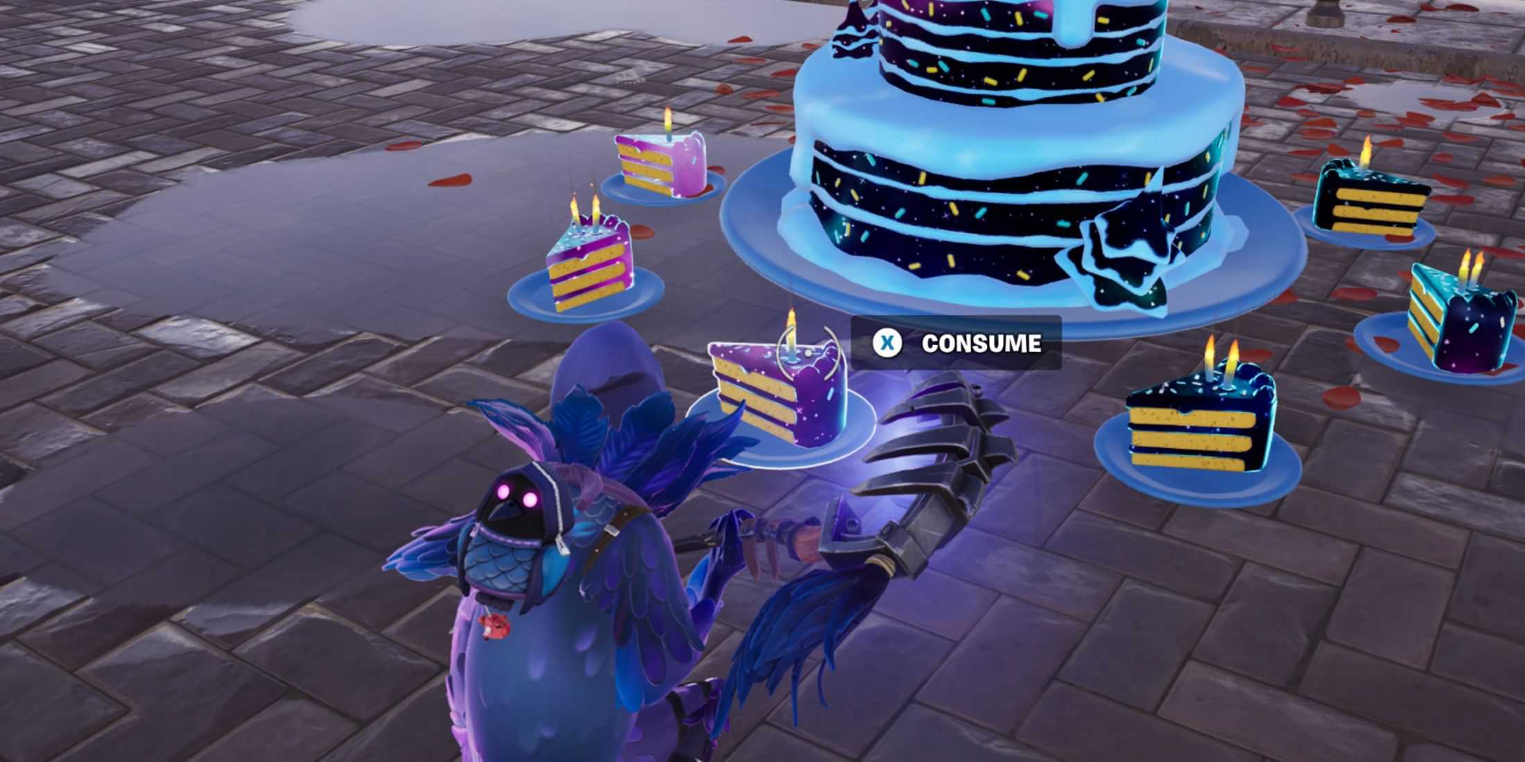 consumir fatia de aniversário fortnite