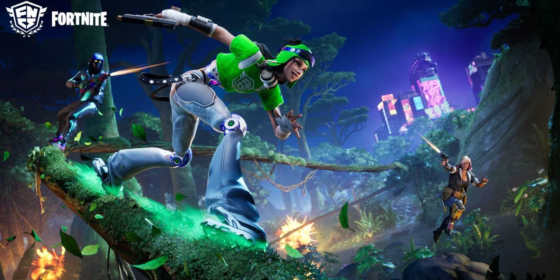 imagem promocional do fortnite fncs perto da mega cidade