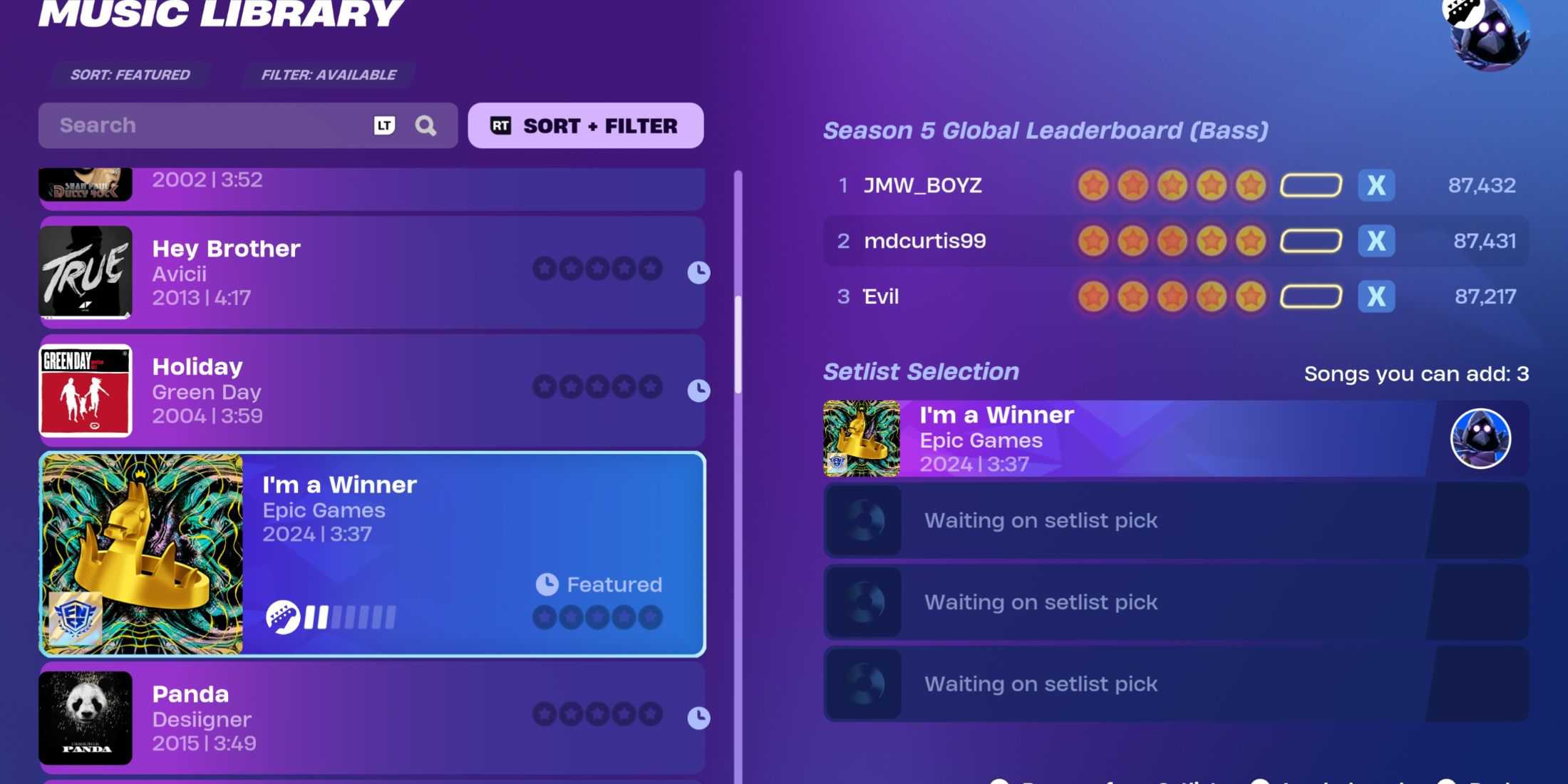 I'm a Winner Jam Tracks in Fortnite