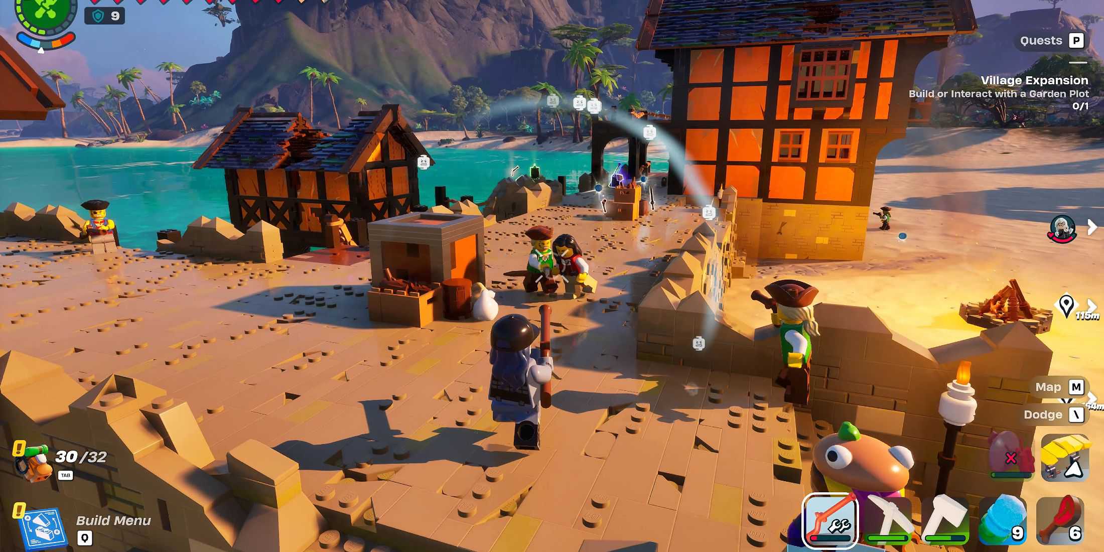 Screenshot showcasing how to use Pirate Musket in LEGO Fortnite 