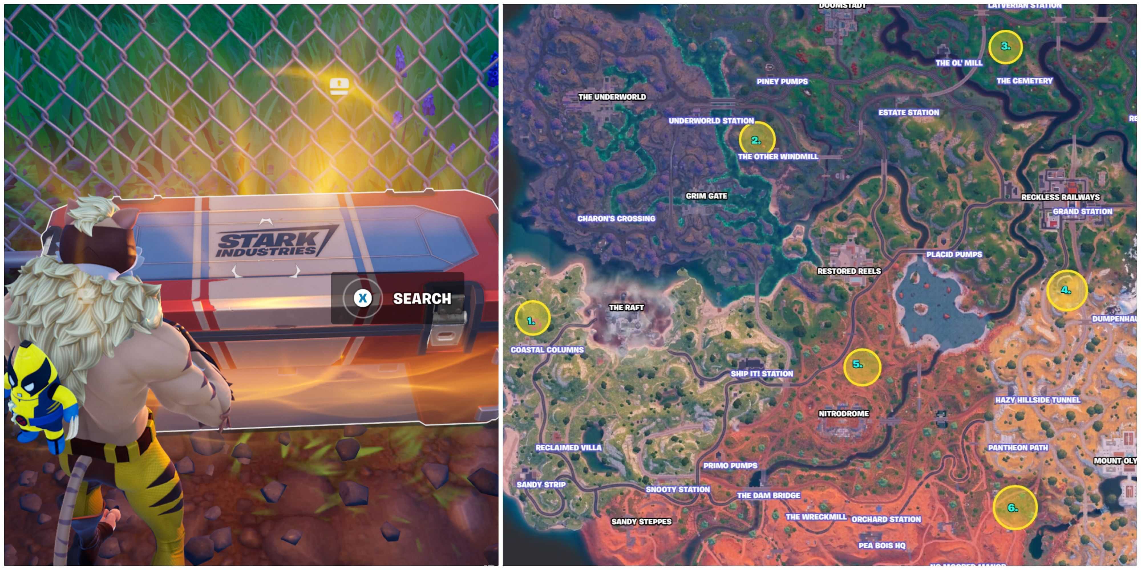 localizações de baús da indústria stark fortnite