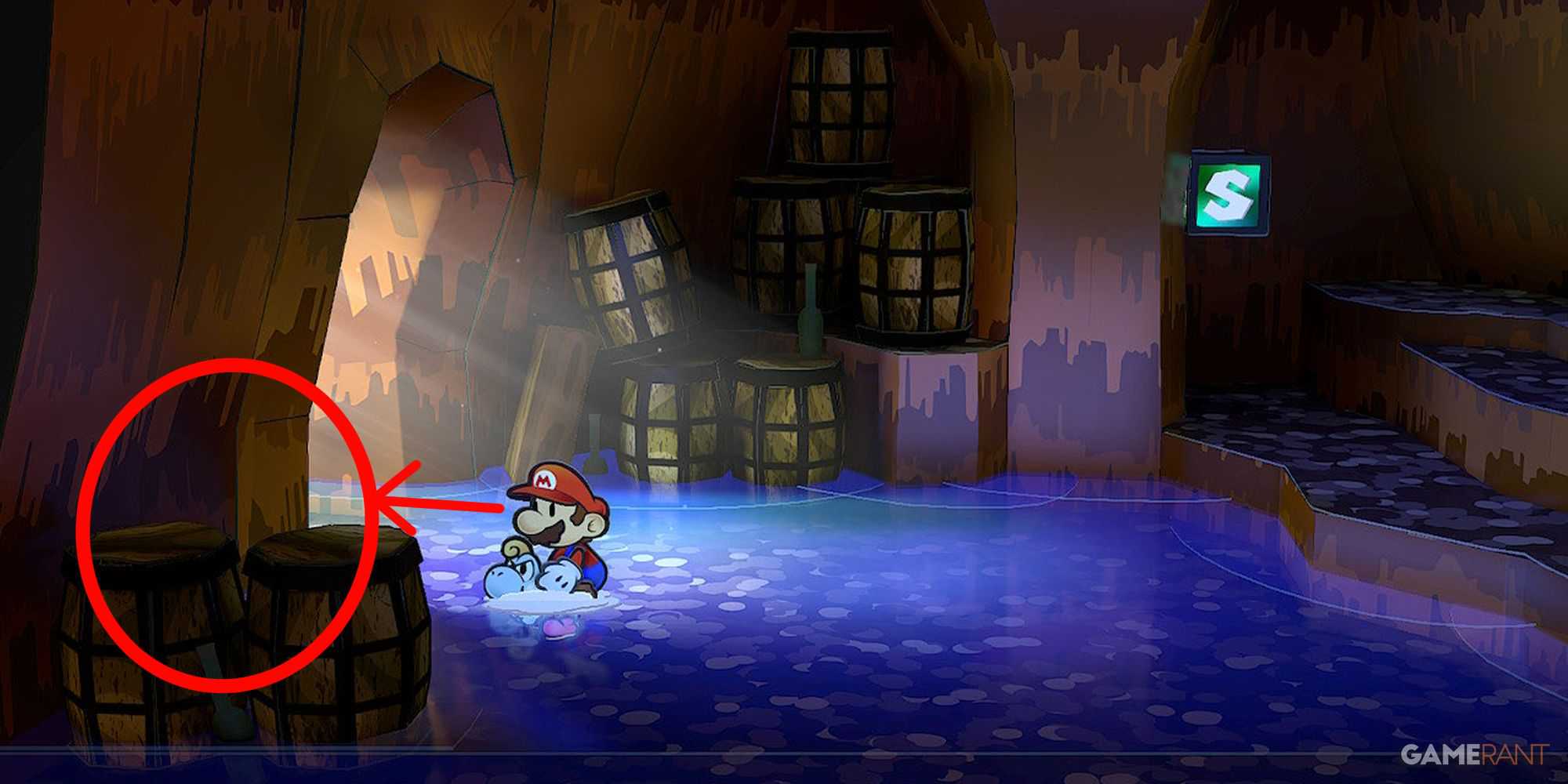 paper mario a porta dos mil anos - arruinar a localização da pólvora gruta do pirata