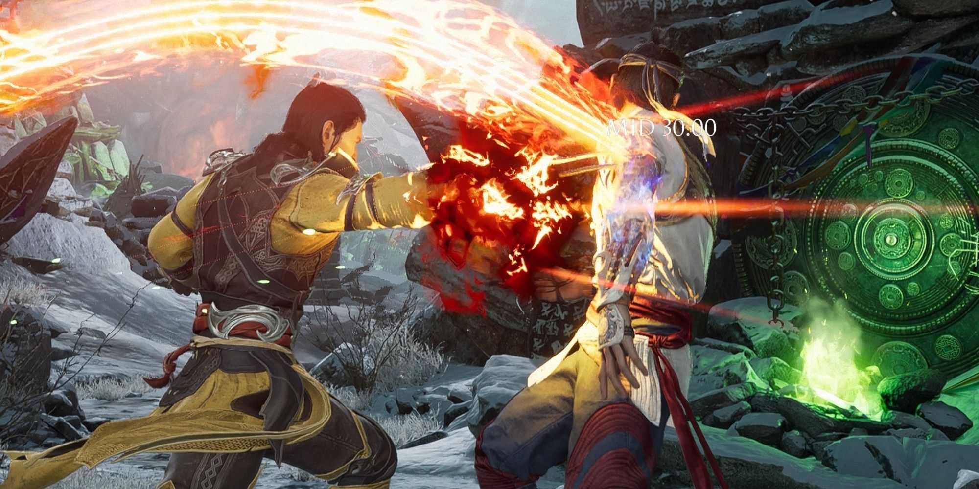 Shang Tsung lutando contra Liu Kang