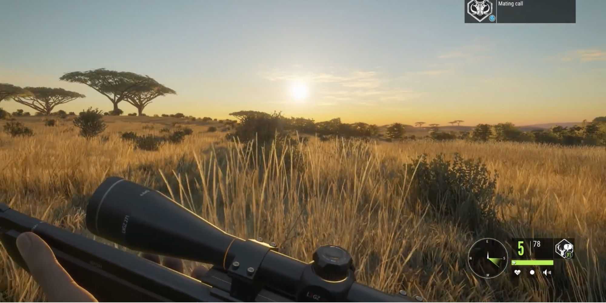 Best Reserves in TheHunter - Call of the Wild - Vurhonga Savanna Reserve - Player takes aim at animals in the reserve