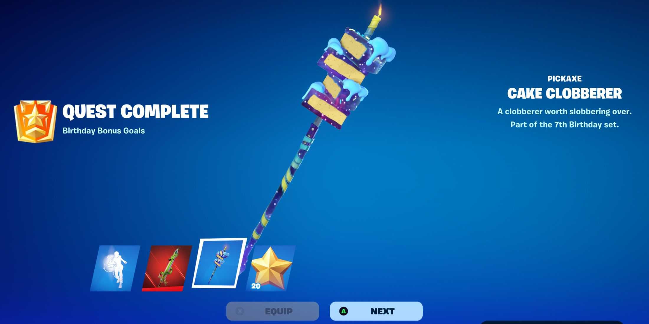 fortnite birthday pickaxe