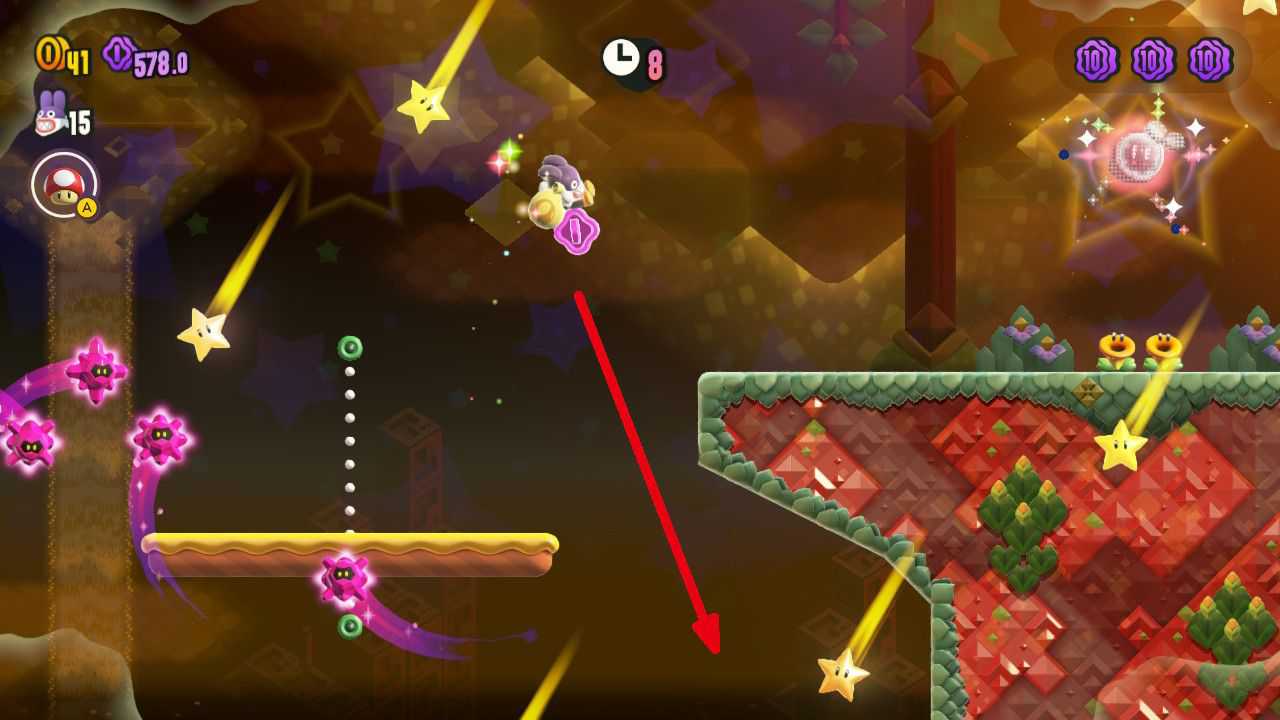 mario wonder across the night sky farm 1g