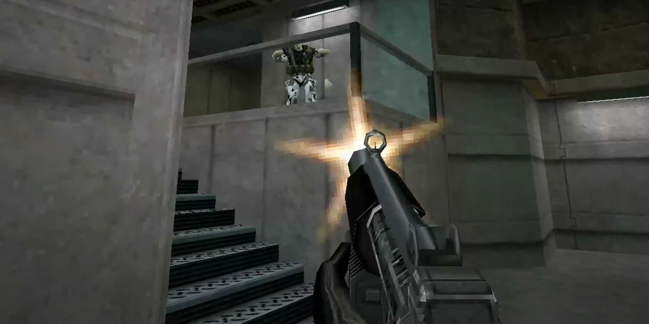 Half Life 1 Communications Center cut beta level shooting SMG