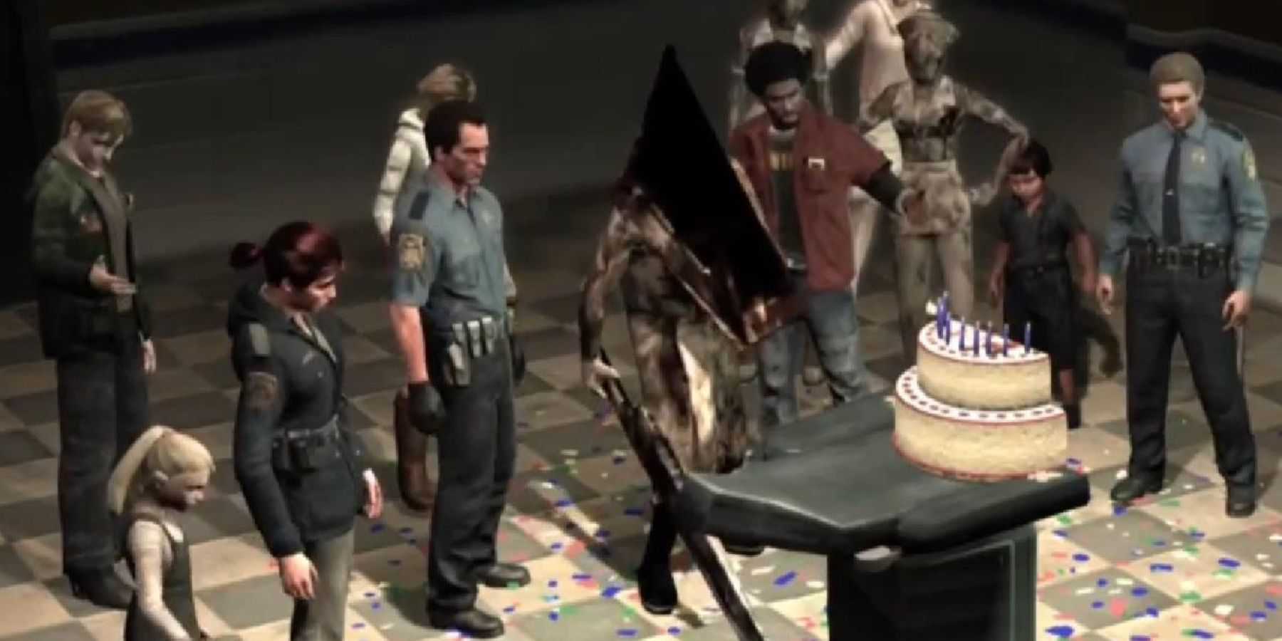 Festa de Silent Hill Downpour em um dos finais