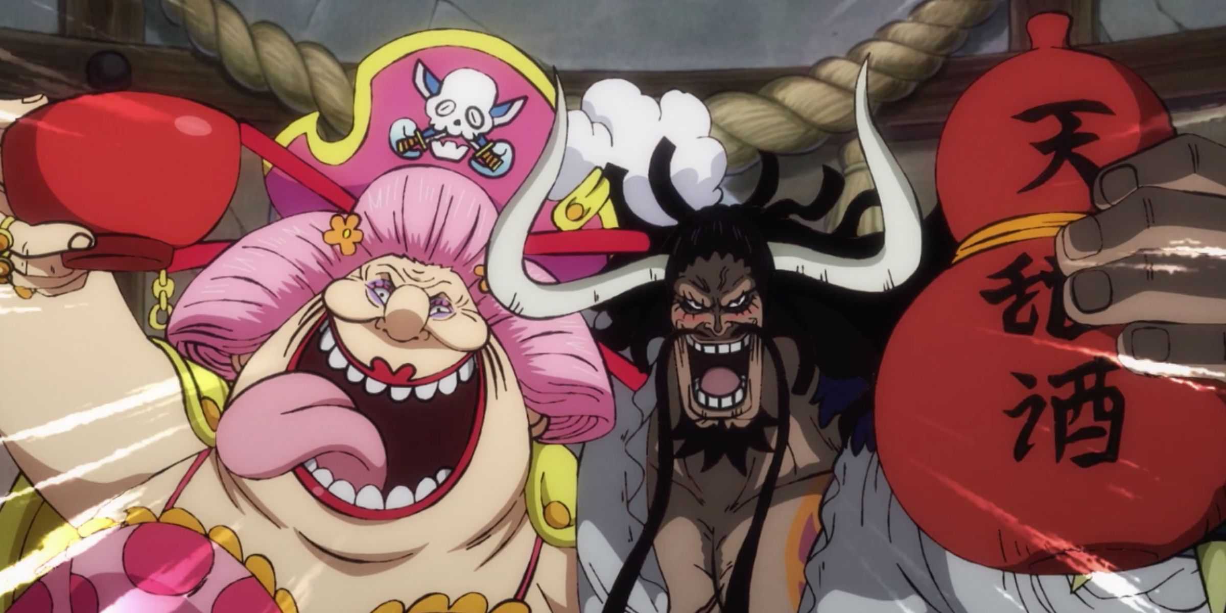 One Piece Kaido e Big Mom festejando