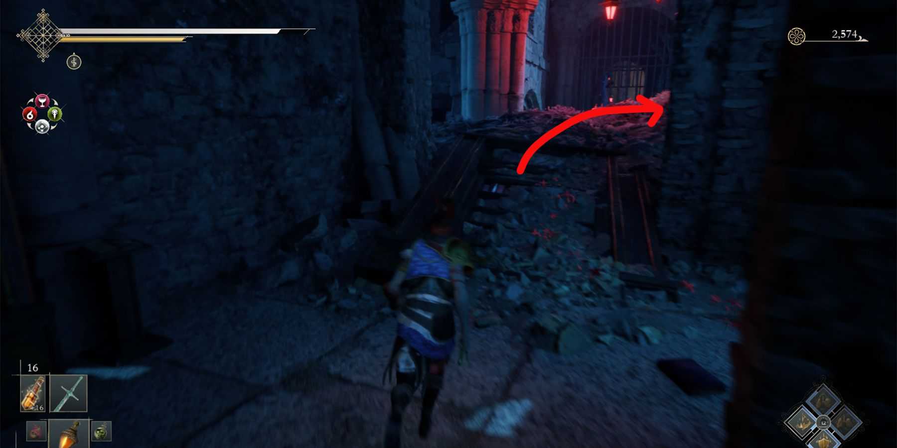 how to reach the key to the crimson cloister 4 in enotria the last song