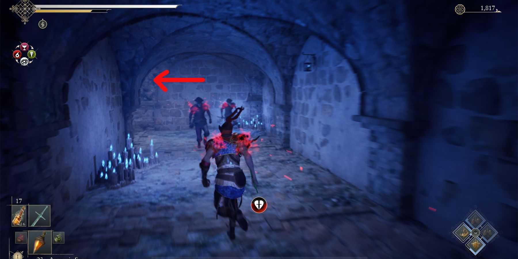 how to reach key to catacombs 4 in enotria the last song