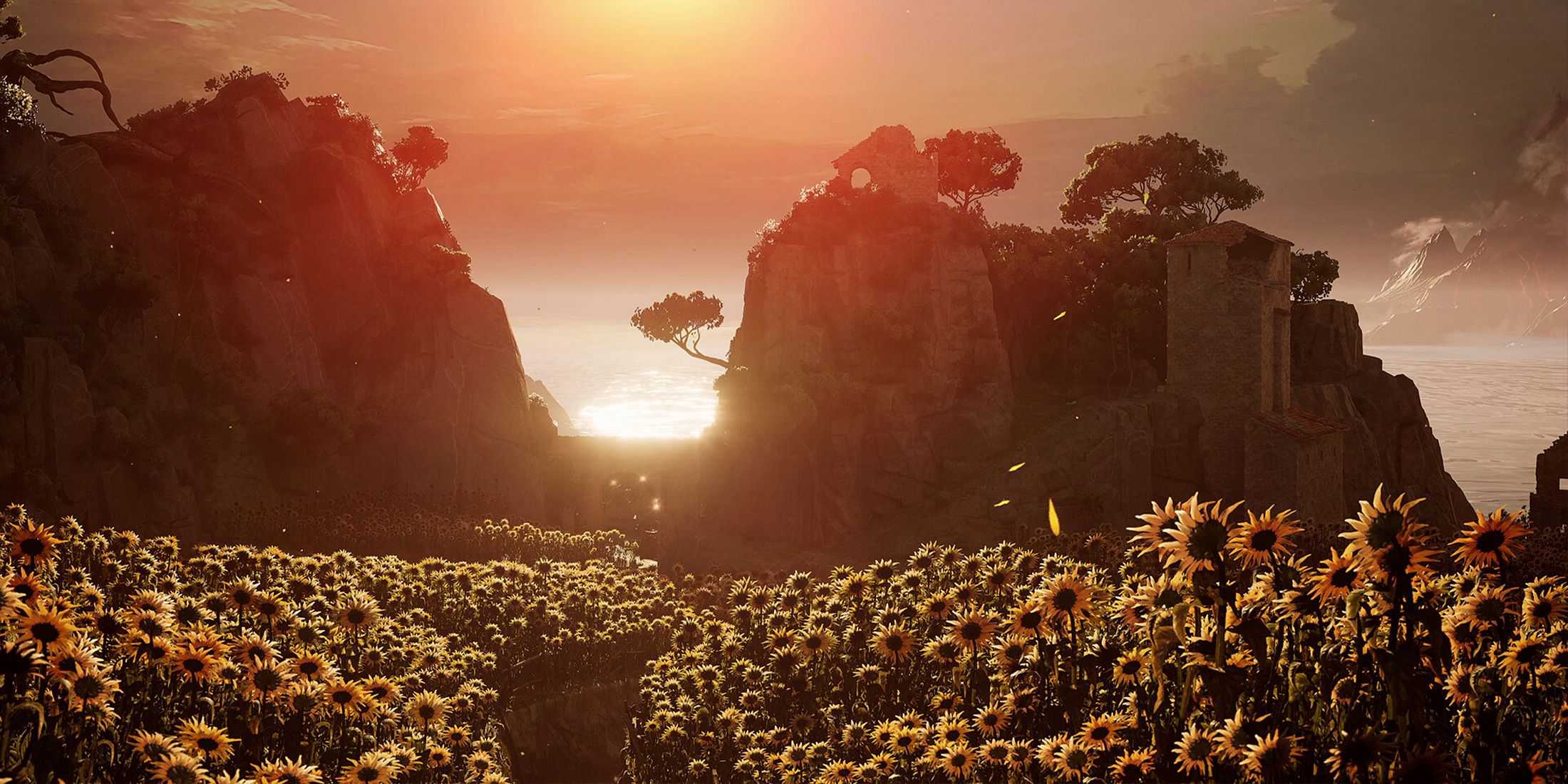 Field of sunflowers in Enotria The Last Song