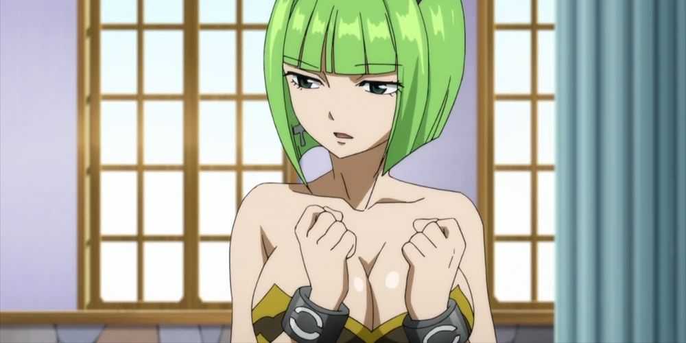 Brandish propondo uma solução para a doença de Natsu no anime Fairy Tail