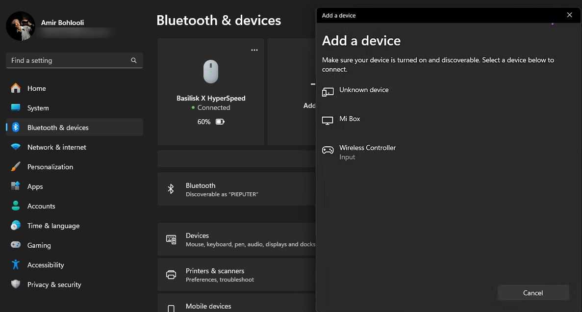 Adicionando o controlador DualSense com Bluetooth