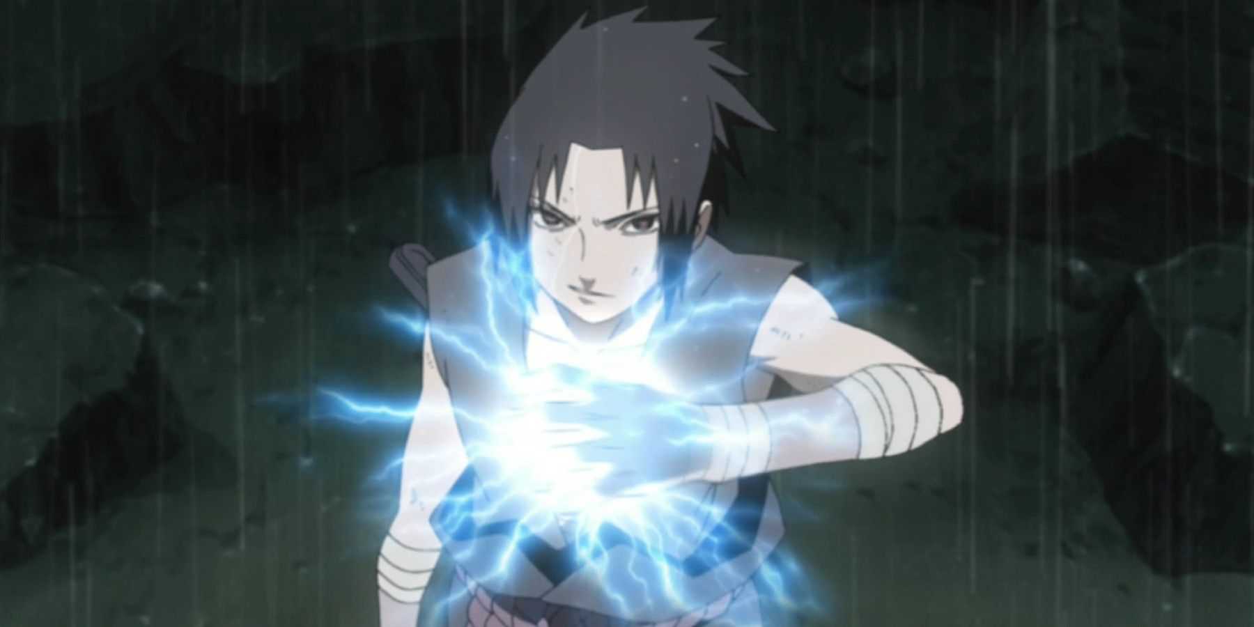 Sasuke using Chidori against Itachi in Naruto: Shippuden